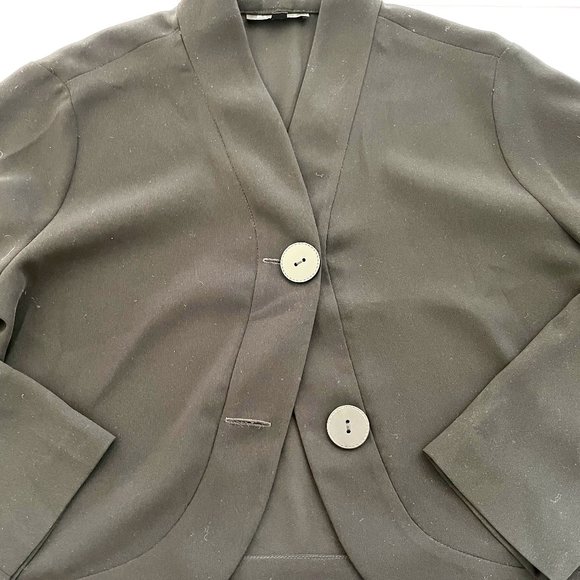 Made in USA Cropped Black Jacket Relaxed Fit Bolero Top Size M - Picture 3 of 6